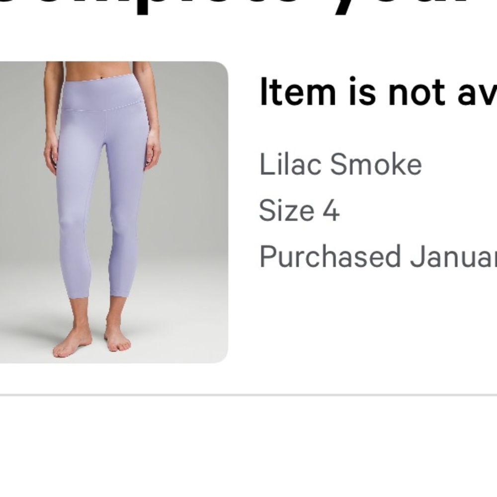 Size 4 lululemon align leggings in color lilac smoke
